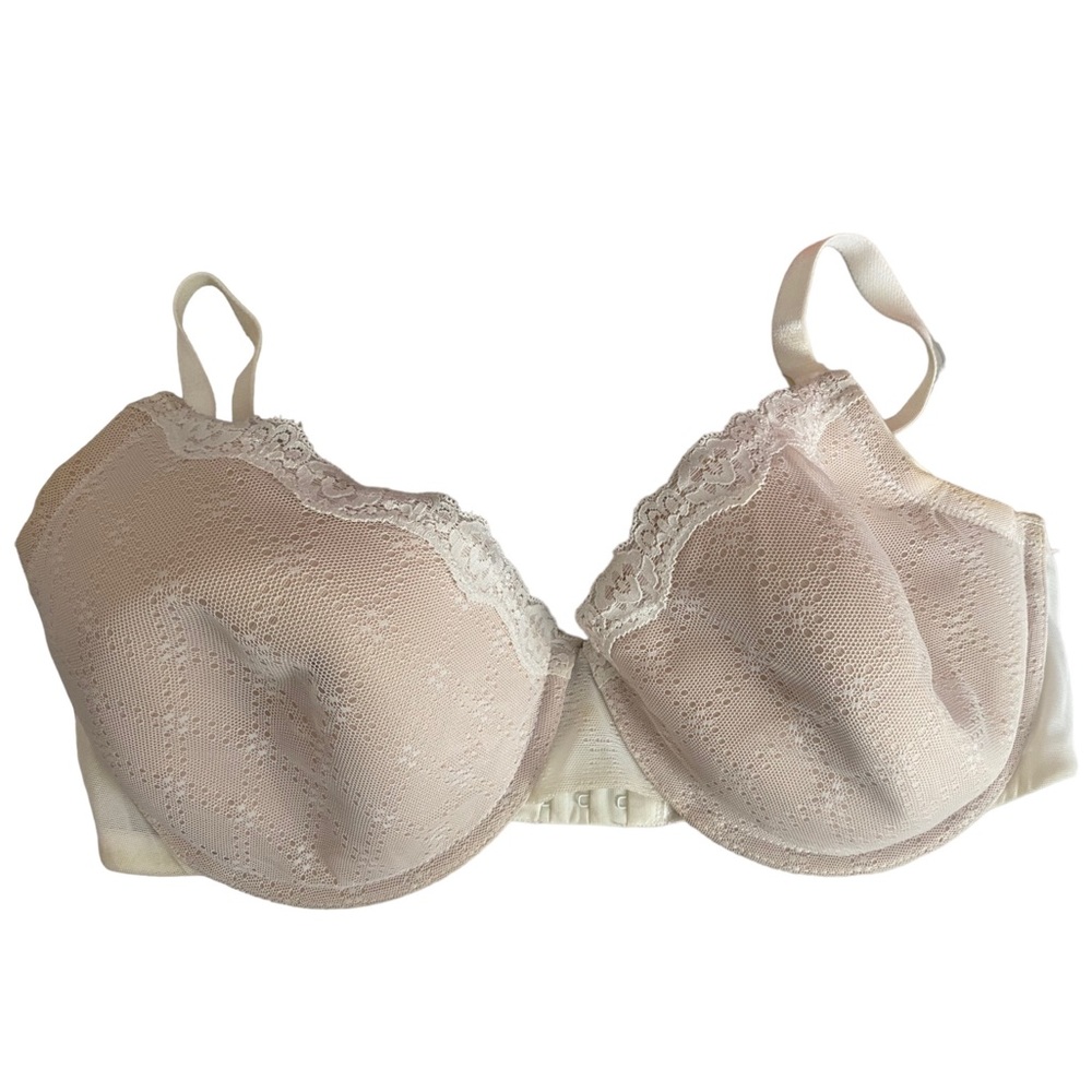 Gilligan & O’Malley | Full coverage underwire Nude with white lace bra size 38DD